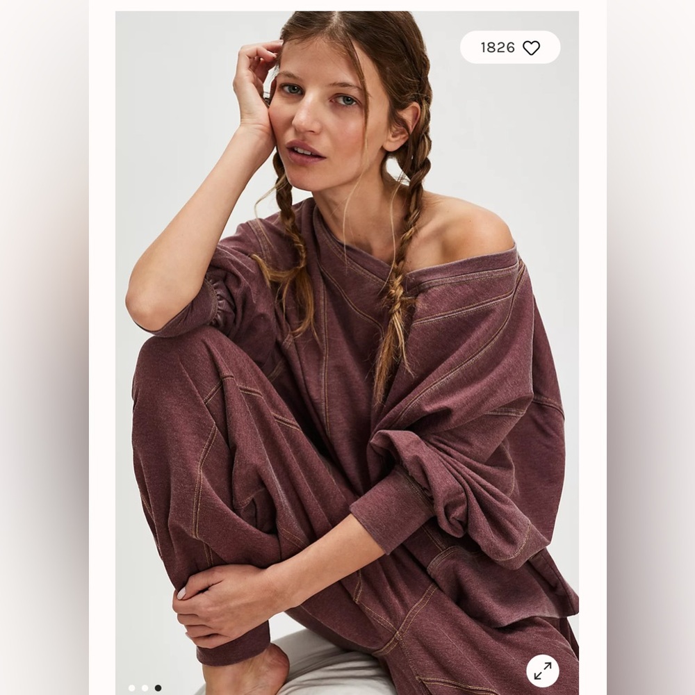 Free People Don't Wait Up Pullover. NWT. Bittersweet